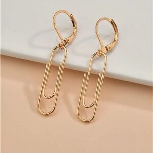 Paperclip Gold Drop Earrings